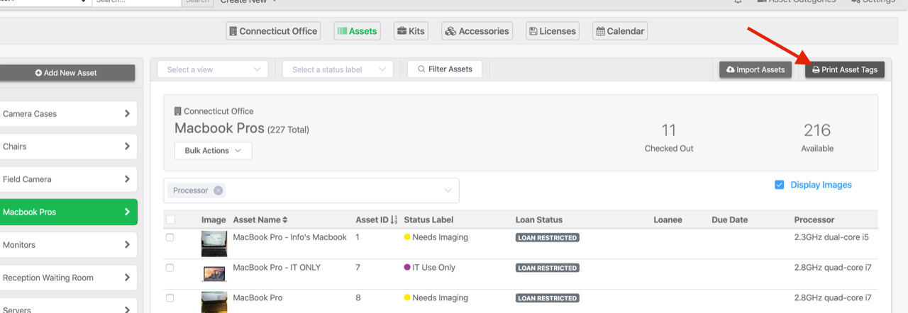 Printing asset tag labels in Reftab | Reftab Blog
